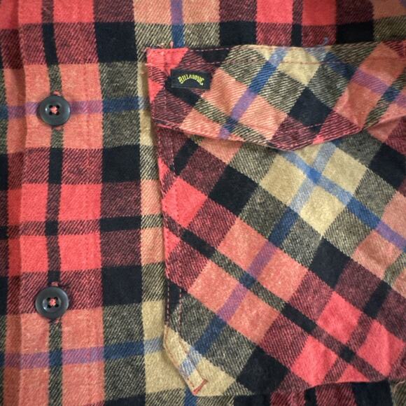 Billabong Adventure Division Red Hemp Flannel Shirt Button Down Men's Medium - Picture 4 of 7